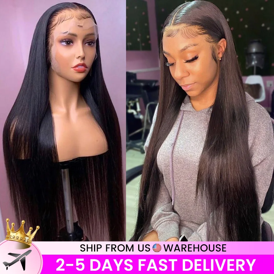 HD Transparent 13x6 Lace Front Human Hair Wigs For Women Pre Plucked Bo - £76.04 GBP+