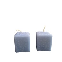 Set of 2 Light Blue Periwinkle Rectangle Votive Candles 2x2.5 - £9.32 GBP
