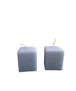 Set of 2 Light Blue Periwinkle Rectangle Votive Candles 2x2.5 - £9.38 GBP