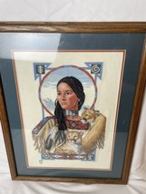 Vintage “Spirit Of The Cougar” Framed Cross Stitch Needlework 1999 - £44.31 GBP