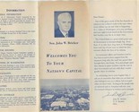Sen John W Bricker Welcomes You To Your Nation&#39;s Capital Brochure - $27.72
