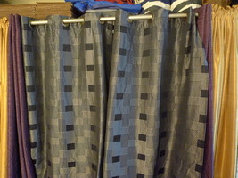 PAIR Of CURTAIN PANELS SALE 7&#39; Black Grey Window Curtains + Wall decoration - €12,87 EUR
