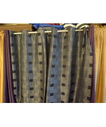 PAIR Of CURTAIN PANELS SALE 7&#39; Black Grey Window Curtains + Wall decoration - $280.80 MXN