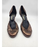 Vtg Delmar Leather Heels With Braided Trim Women Size 9.5 3 In Heel  Bro... - $34.80 CAD