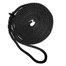 New England Ropes 1/2&quot; X 15&#39; Premium Nylon 3 Strand Dock Line - Black - C6054-16 - £32.42 GBP