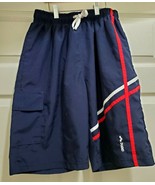 Arena Men&#39;s S Swim Trunks Swimsuit Shorts Mesh Liner Blue Stripes Elasti... - £20.02 GBP