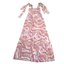 NWT Sheridan French Kelly in Pink Marble Cotton Smocked Tiered Maxi Dress S - £226.98 GBP