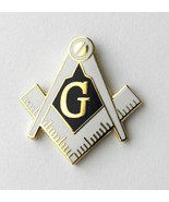 FREE MASONS MASON MASONIC RULER COMPASS WHITE EMBLEM LAPEL PIN BADGE 1 INCH - £4.46 GBP