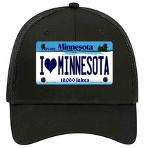 I Love Minnesota Novelty Black Mesh License Plate Hat - £23.04 GBP