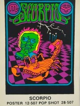 Psychedelic Mod Hippy Art Vintage SCORPIO Pop Shot Sticker Tom Gatz? Scorpion - £50.08 GBP