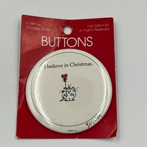 Vintage Sandra Boynton Grouchy Cat I believe in Christmas Pin Button on ... - $18.39