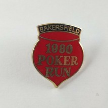 M/C Bakersfield Motorcycle Club 1980 Poker Run Pin Back Vest Pin - £6.26 GBP