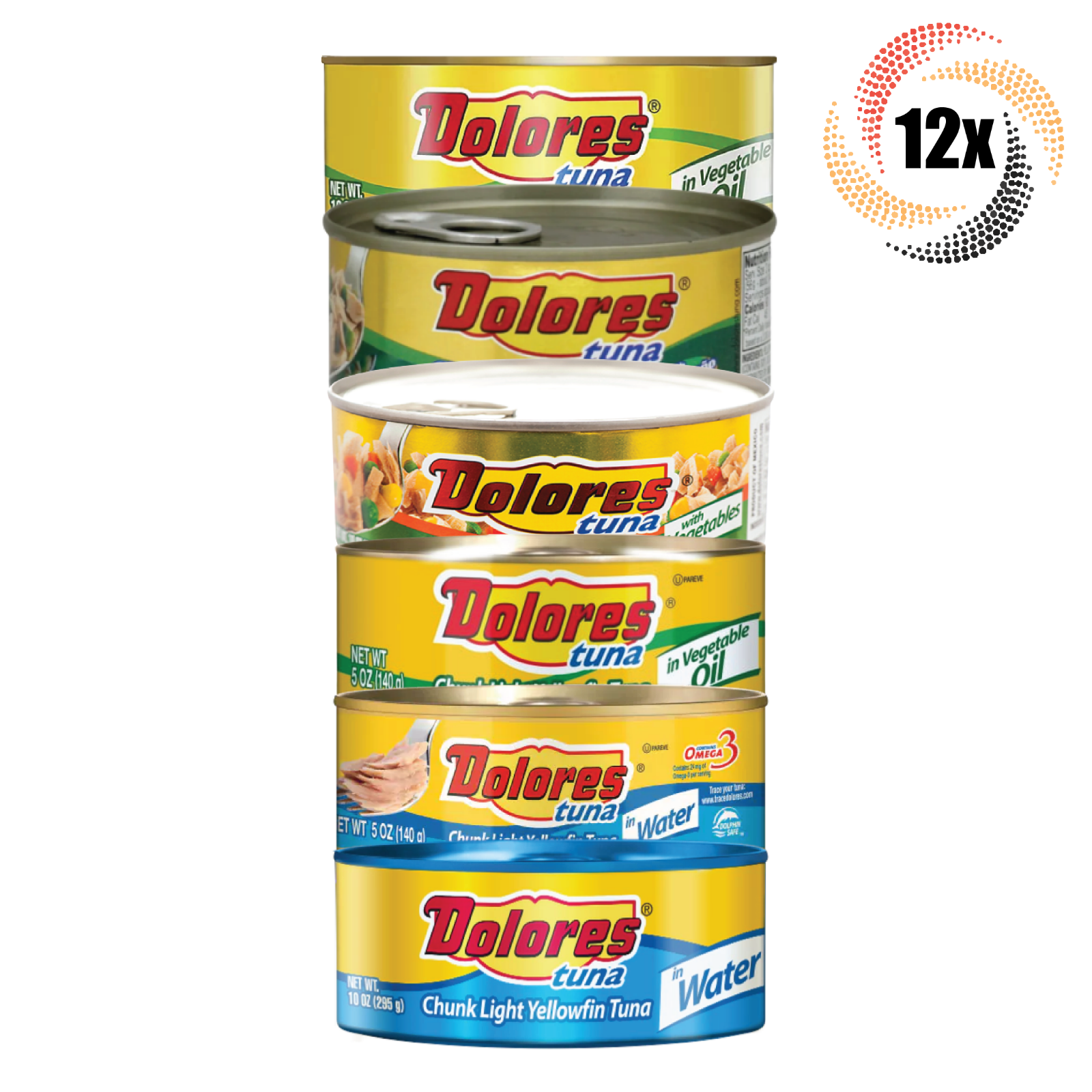 12x Cans Dolores Variety Chunk Light Yellowfin Tuna Salad | 5-10oz | Mix... - $73.57