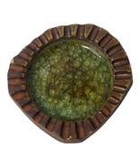 ROBERT MAXWELL Vintage MCM Art Pottery Ashtray Dish Brown Green Crackle ... - $127.00 CAD