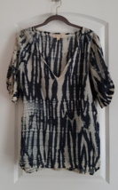 Cloth &amp; Stone Sheer Blue &amp; White Tunic Blouse Women Size SMALL - £9.62 GBP