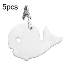 5pcs Stainless Steel Tablecloth Clip Windproof Tablecloth Weights Hanger(Whale T - £3.94 GBP