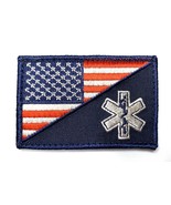 USA Flag EMS Nurse Medical Morale Patch Hook &amp; Loop Gear Bag Tac Vest Po... - £5.53 GBP