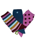 Kate Spade Crew Socks Pink Teal Red 3 Pair Polka Dot Stripe Logo Gift Si... - £19.69 GBP