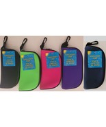 Soft Polyester Sunglass Cases with Zipper &amp; Swivel Clip, Select Color - £2.39 GBP