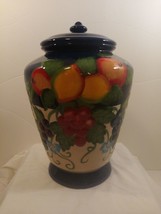 Vintage Nonni&#39;s Hand Painted Collectible Biscotti/ Cookie Jar with Lid Canister - £29.63 GBP