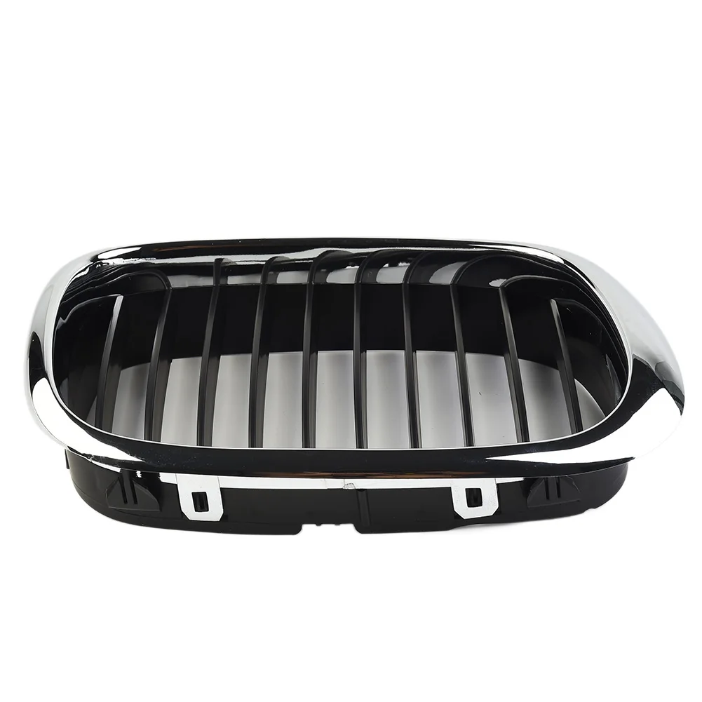 Front Center Chrome Black Wide Kidney Hood Grille Grill for BMW 5 Series E39 1 - £30.71 GBP