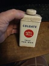 VINTAGE COLGATE  TALC FOR MEN TIN PARTLY FULL CONTENTS - $8.91