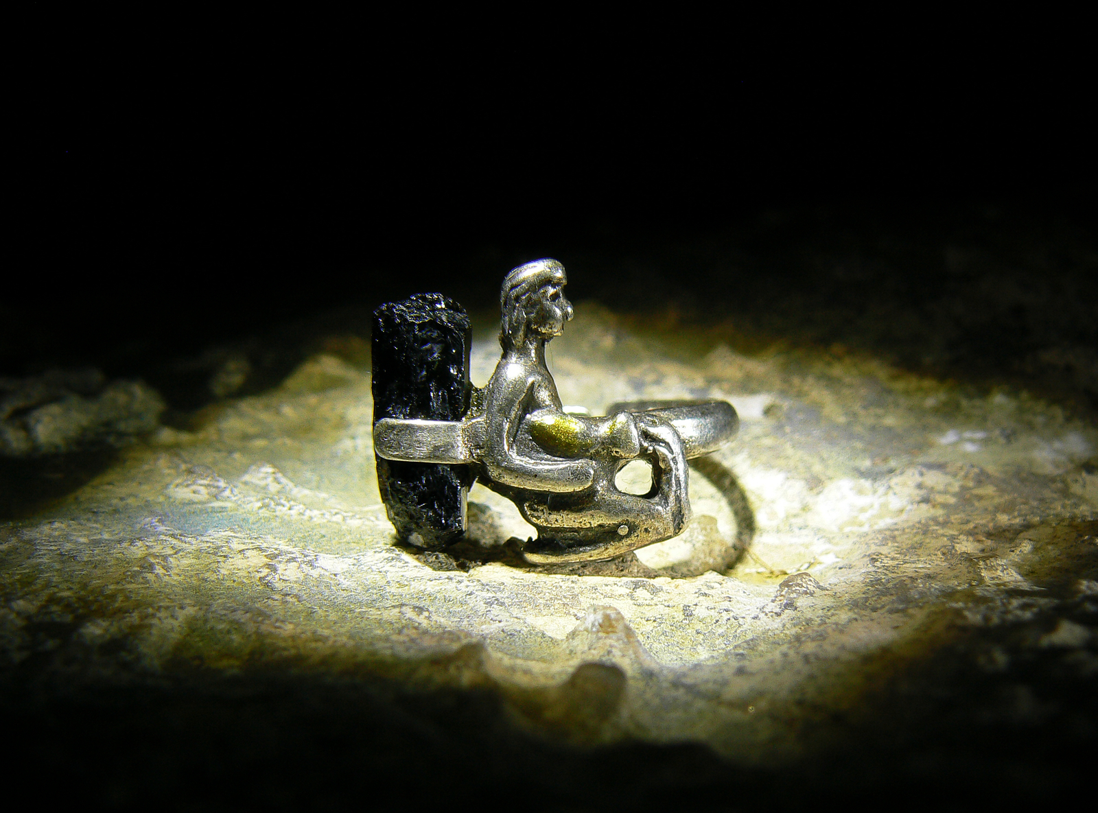 LIVING ANCIENT GODDESS PELE GIVER PROTECTOR REVENGER Schorl Ring izida h... - $222.00