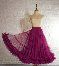 Blush Pink A-line Fluffy Midi Tulle Skirt Custom Plus Size Ballerina Skirt image 9