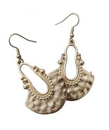 Fashion Jewelry Womens Gold Color Bohemian Fan Shaped Dangle Earrings Bo... - £16.02 GBP