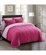 Hig 3Pc Pink Queen Size Comforter Set - All Season, Super Soft, Fluffy - $963.39 MXN