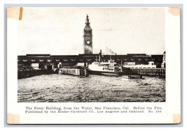 Ferry Building View From Bay San Francisco California CA UNP UDB Postcar... - $3.91