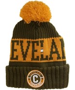 Cleveland City Name Three Stripe Circular Patch Pom Beanie Winter Hat (B... - £15.94 GBP