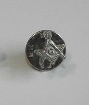 Vintage new old stock silver tone crystal accent mason lapel hat pin - $5.00