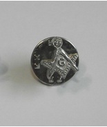 Vintage new old stock silver tone crystal accent mason lapel hat pin - £3.93 GBP