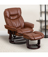 Brown Leather Recliner&amp;Ottoman BT-7821-VIN-GG - £338.93 GBP