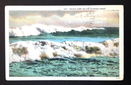 Rough Surf on the Florida Coast 369 Asheville Post Card Co. 61141 1929 - £3.91 GBP