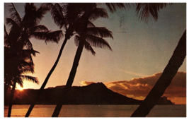Sunrise over Diamond Head Hawaii Postcard 1966 - £6.32 GBP