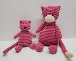 Jellycat London Pink Cat &amp; Kitten Plush Corduroy Stuffed Animals - $50.78