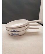 ♻️ Vintage Corningware Blue Cornflower  3-Skillets  6½&quot;-D Discontinued - $1,202.77 MXN