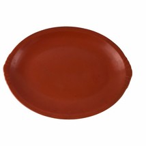 Vintage Mid-Century Modern California Pottery Orange Oval Platter Unmarked - $26.95