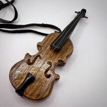 Big Vintage Handmade Wood Women's Mens Jewelry Necklace Pendant Violin L... - $75.00