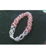 Shiny White Red Crystal Weave Tube Magnetic Bracelet - $14.88 CAD