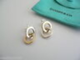 Tiffany &amp; Co Silver 18K Gold Circles Dangling Dangle Earrings Gift Pouch... - $948.00