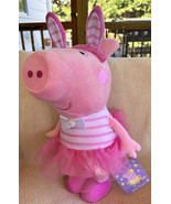 NEW 2023 Peppa Pig Plush Pink Easter Door Greeter 22” tall Poseable Bunn... - £26.88 GBP