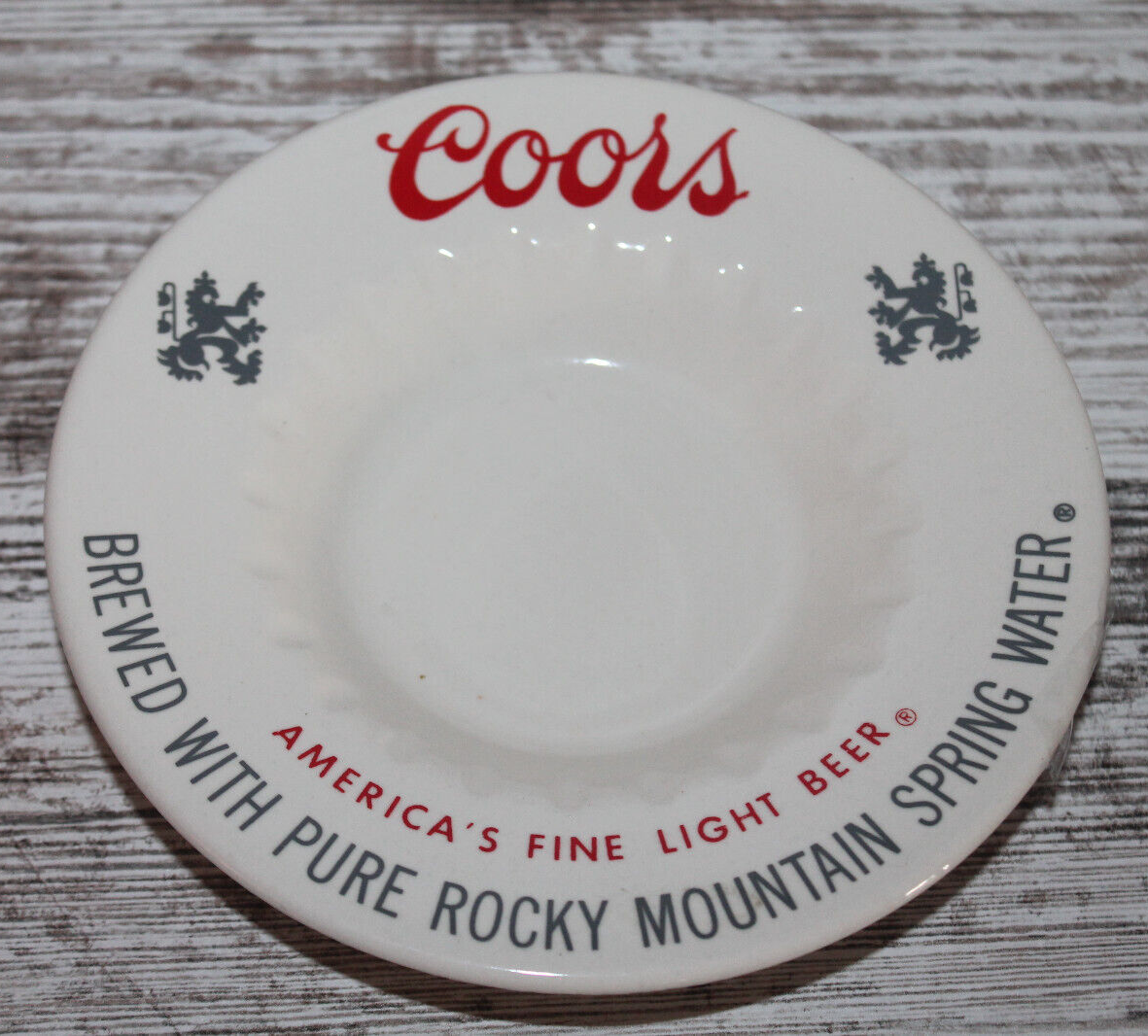 Vintage Coors Americas Fine Light Beer Ceramic Ashtray Bar 6" Man Cave Gift 1957 - £19.63 GBP