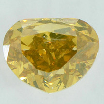 Heart Shape Diamond Natural Fancy Yellow Brown 0.56 Carat VS2 IGI Certificate - £530.85 GBP