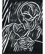 Skeletons lover original art ink drawing skull abstract horror illustration - $29.99