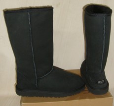 UGG Classic Tall Black Suede Boots KIDS Youth Size US 6 = Women US 8 NEW 5229  - $138.59