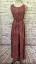 Vintage Telluride Clothing Co Red Plaid Cotton Jumper Dress 90s Modest S... - £38.40 GBP