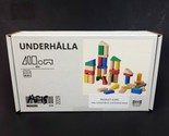 IKEA UNDERHÅLLA 40-piece Wooden Building Block Set Multicolor   005.066.... - $29.69